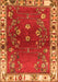 Serging Thickness of Machine Washable Persian Orange Traditional Area Rugs, wshtr4230org