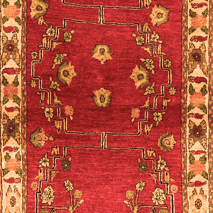 Serging Thickness of Machine Washable Persian Orange Traditional Area Rugs, wshtr4230org