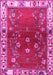 Machine Washable Persian Pink Traditional Rug, wshtr4230pnk