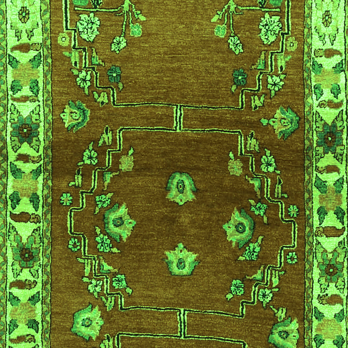 Serging Thickness of Machine Washable Persian Green Traditional Area Rugs, wshtr4230grn