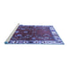 Sideview of Machine Washable Persian Blue Traditional Rug, wshtr4230blu