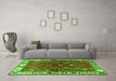 Machine Washable Persian Green Traditional Area Rugs in a Living Room,, wshtr4230grn