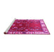 Sideview of Machine Washable Persian Pink Traditional Rug, wshtr4230pnk