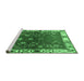 Sideview of Machine Washable Persian Emerald Green Traditional Area Rugs, wshtr4230emgrn