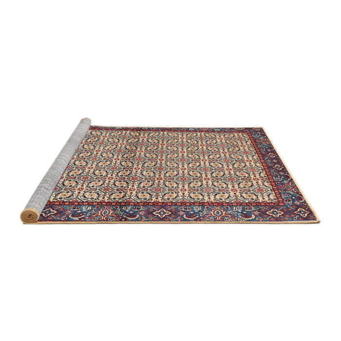 Sideview of Machine Washable Traditional Sepia Brown Rug, wshtr4231