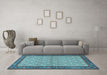 Machine Washable Persian Light Blue Traditional Rug in a Living Room, wshtr4231lblu