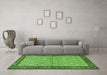 Machine Washable Persian Green Traditional Area Rugs in a Living Room,, wshtr4231grn