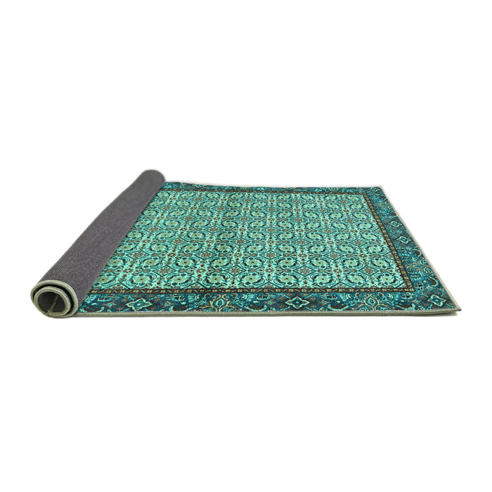 Sideview of Persian Turquoise Traditional Rug, tr4231turq