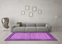 Machine Washable Persian Purple Traditional Rug, wshtr4231pur