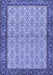 Machine Washable Persian Blue Traditional Rug, wshtr4231blu