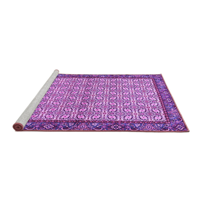 Sideview of Machine Washable Persian Purple Traditional Area Rugs, wshtr4231pur