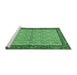 Sideview of Machine Washable Persian Emerald Green Traditional Area Rugs, wshtr4231emgrn