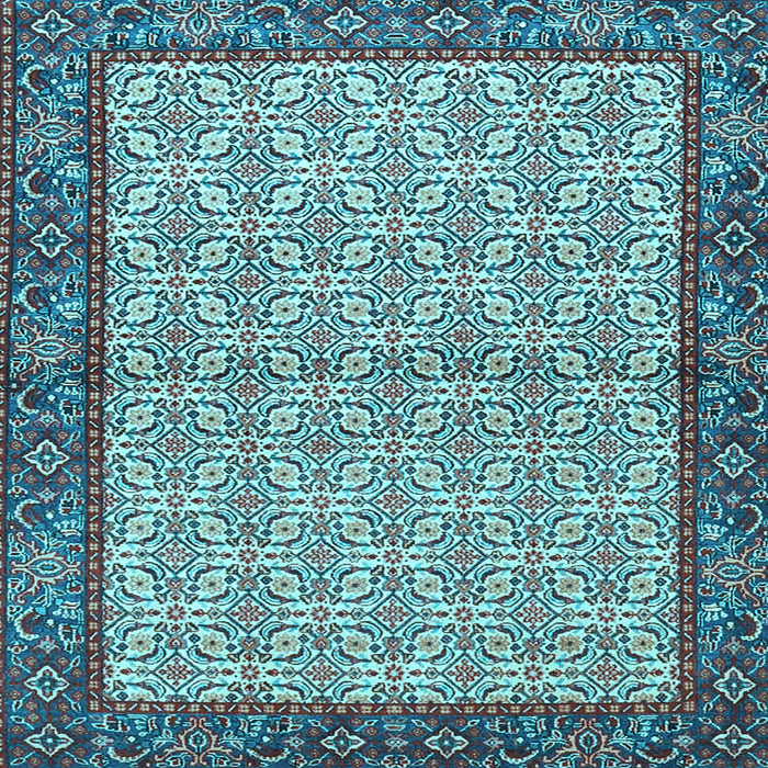 Square Machine Washable Persian Light Blue Traditional Rug, wshtr4231lblu