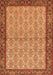 Serging Thickness of Machine Washable Persian Orange Traditional Area Rugs, wshtr4231org