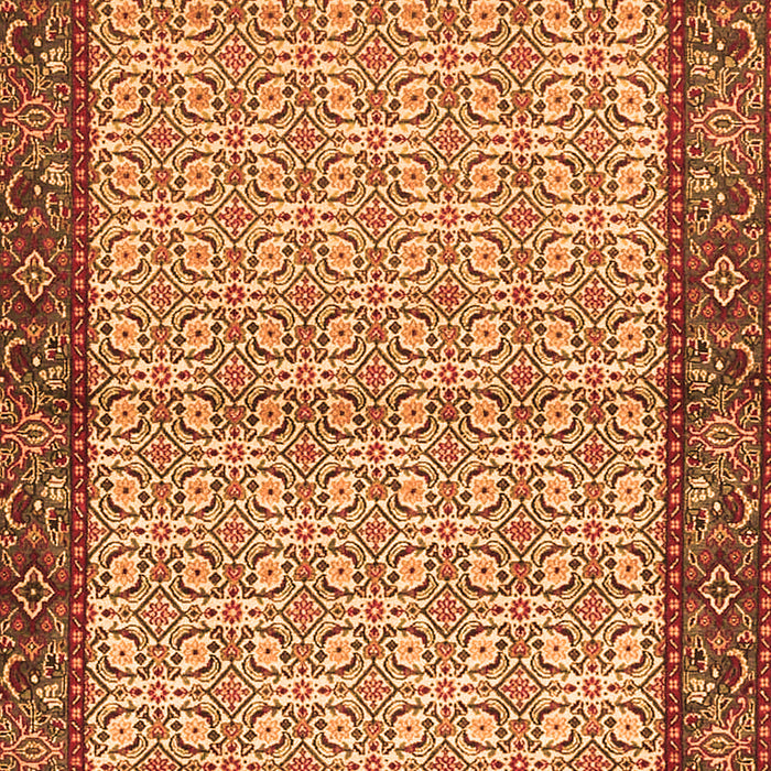 Serging Thickness of Machine Washable Persian Orange Traditional Area Rugs, wshtr4231org