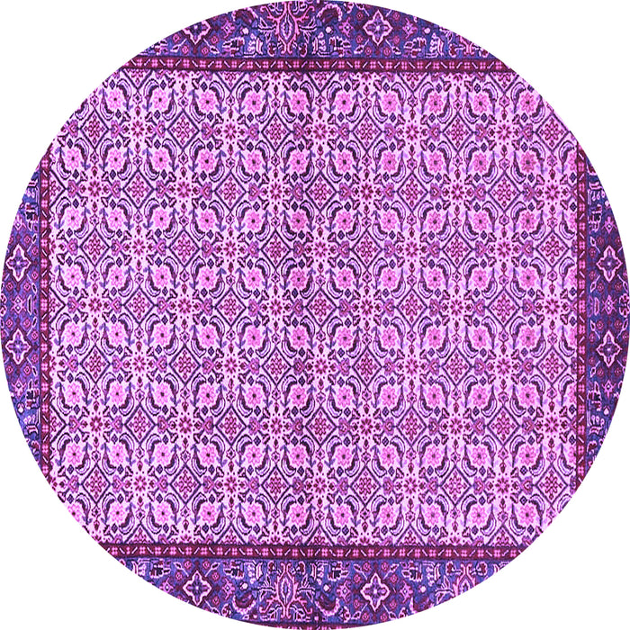 Round Persian Purple Traditional Rug, tr4231pur