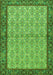 Serging Thickness of Machine Washable Persian Green Traditional Area Rugs, wshtr4231grn