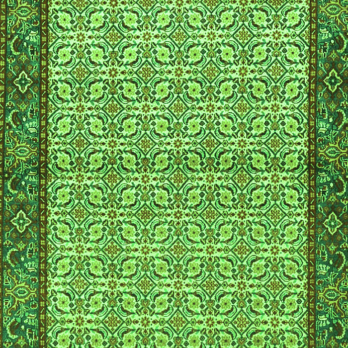 Serging Thickness of Machine Washable Persian Green Traditional Area Rugs, wshtr4231grn
