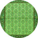 Machine Washable Persian Green Traditional Area Rugs, wshtr4231grn