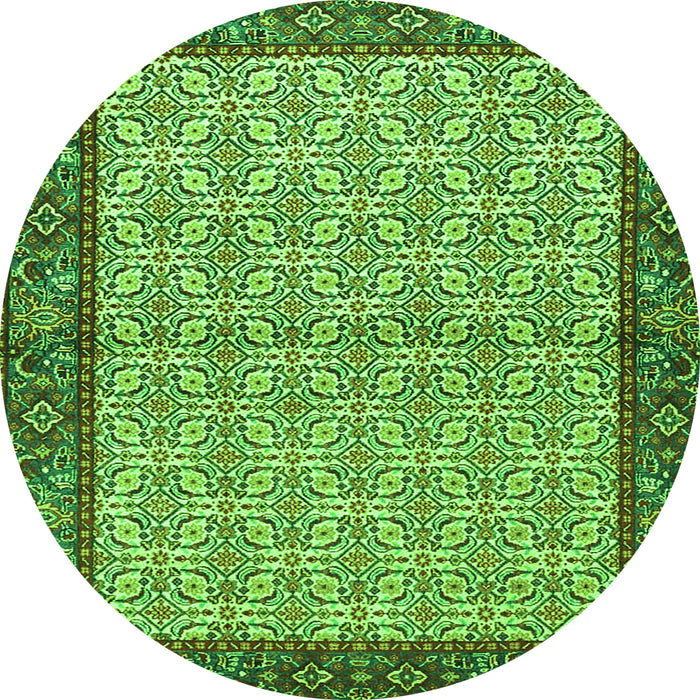 Square Persian Green Traditional Rug, tr4231grn