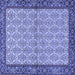 Square Persian Blue Traditional Rug, tr4231blu