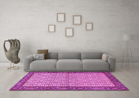 Machine Washable Persian Pink Traditional Rug, wshtr4231pnk