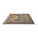 Sideview of Machine Washable Traditional Brown Rug, wshtr4232