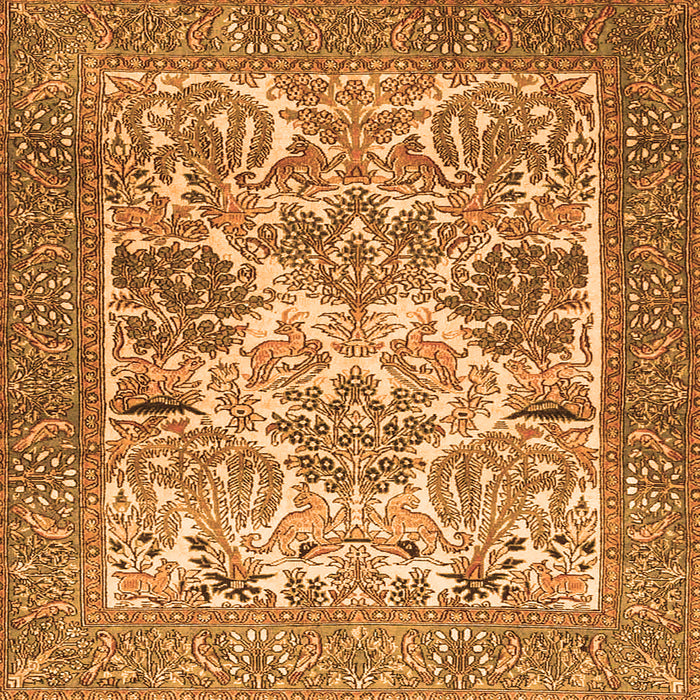 Serging Thickness of Animal Orange Traditional Rug, tr4232org
