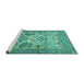 Sideview of Machine Washable Animal Turquoise Traditional Area Rugs, wshtr4232turq