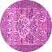 Round Machine Washable Animal Pink Traditional Rug, wshtr4232pnk