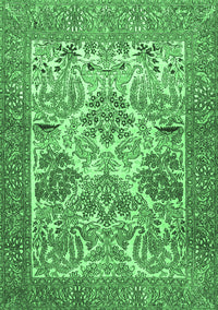 Animal Emerald Green Traditional Rug, tr4232emgrn