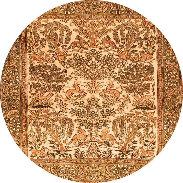 Square Animal Orange Traditional Rug, tr4232org