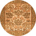 Square Animal Orange Traditional Rug, tr4232org