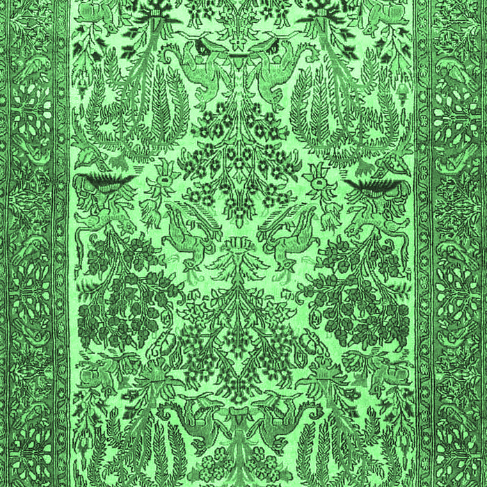 Machine Washable Animal Emerald Green Traditional Area Rugs, wshtr4232emgrn