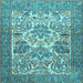 Square Machine Washable Animal Light Blue Traditional Rug, wshtr4232lblu