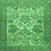 Square Machine Washable Animal Emerald Green Traditional Area Rugs, wshtr4232emgrn