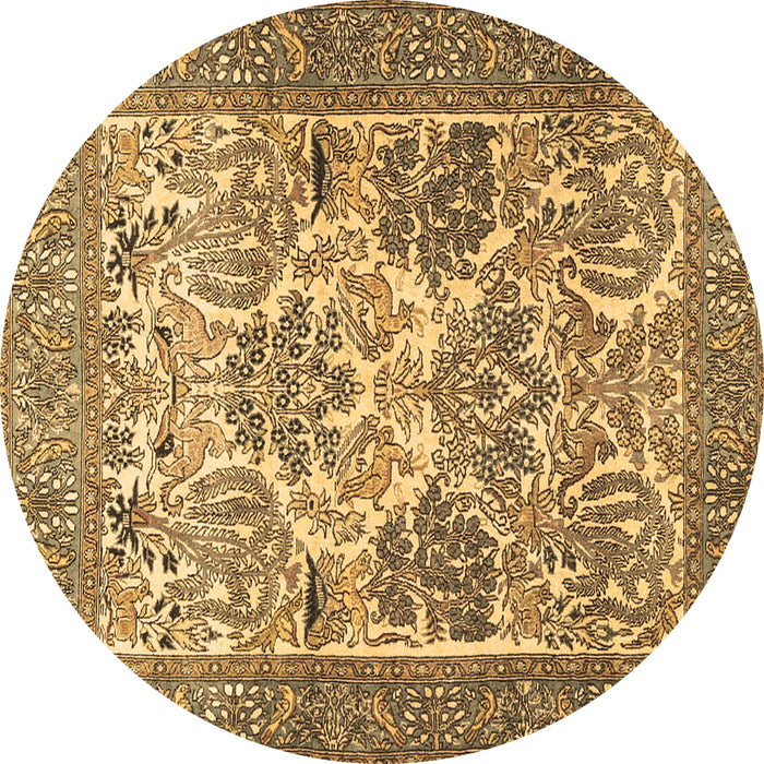 Round Animal Brown Traditional Rug, tr4232brn