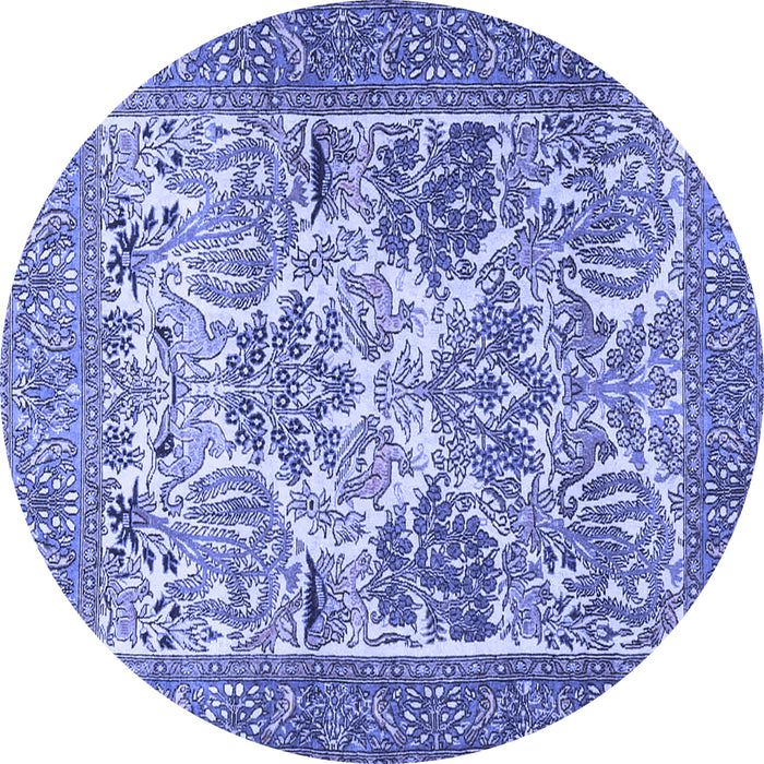 Round Animal Blue Traditional Rug, tr4232blu