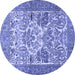 Round Animal Blue Traditional Rug, tr4232blu