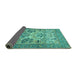 Sideview of Animal Turquoise Traditional Rug, tr4232turq