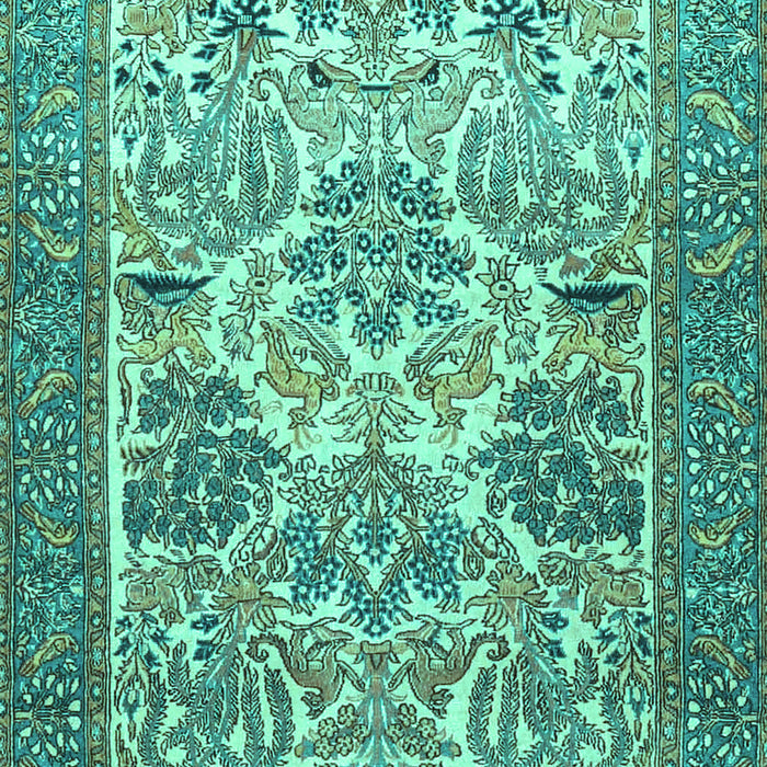 Animal Turquoise Traditional Rug, tr4232turq
