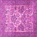 Square Animal Pink Traditional Rug, tr4232pnk