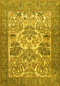 Animal Yellow Traditional Rug, tr4232yw