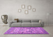 Machine Washable Animal Purple Traditional Area Rugs in a Living Room, wshtr4232pur