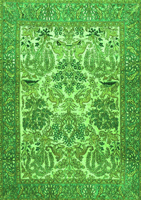 Animal Green Traditional Rug, tr4232grn