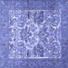 Square Machine Washable Animal Blue Traditional Rug, wshtr4232blu
