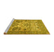 Sideview of Machine Washable Animal Yellow Traditional Rug, wshtr4232yw