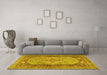 Machine Washable Persian Yellow Traditional Rug in a Living Room, wshtr4233yw