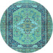 Round Persian Light Blue Traditional Rug, tr4233lblu