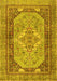 Machine Washable Persian Yellow Traditional Rug, wshtr4233yw